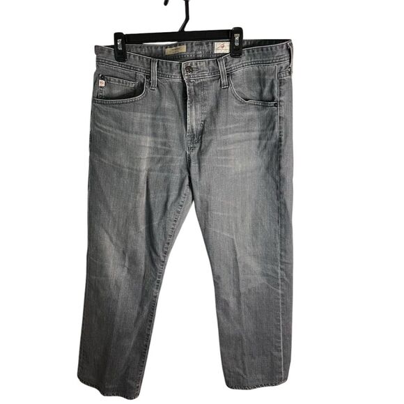AG Adriano Goldschmied Men's Gray Straight Leg Jeans Standard Size 36